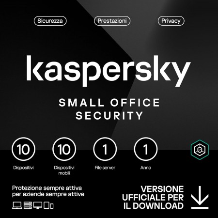 BOX KASPERSKY SMALL OFFICE SECURITY  - PC / MAC / ANDROID/ IOS-10 UTENTI- 1 SERVER - 1 ANNO