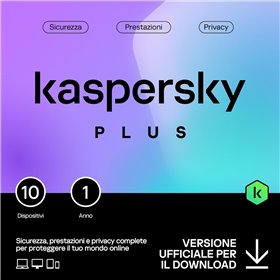 KASPERSKY PLUS   PC / MAC / ANDROID/ IOS -1 ANNO- 10 DISPOSITIVI MO