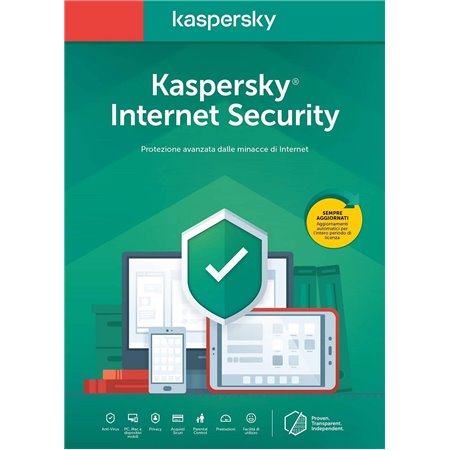 KASPERSKY INTERNET SECURITY 2022 -  PC / MAC / ANDROID/ IOS -1 ANNO - 10 DISPOSITIVI