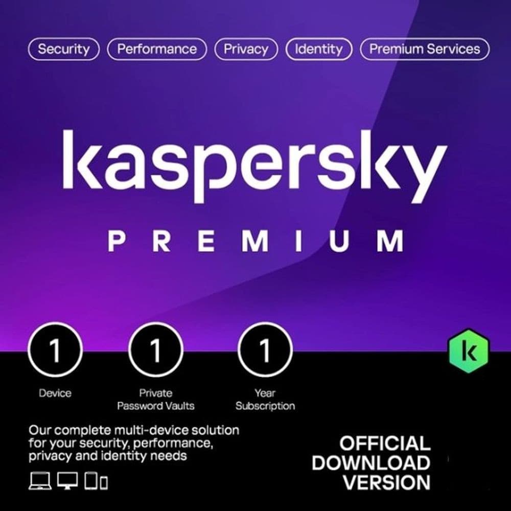 KASPERSKY PREMIUM  PC / MAC / ANDROID/ IOS -1 ANNO- 1 DISPOSITIVO MO