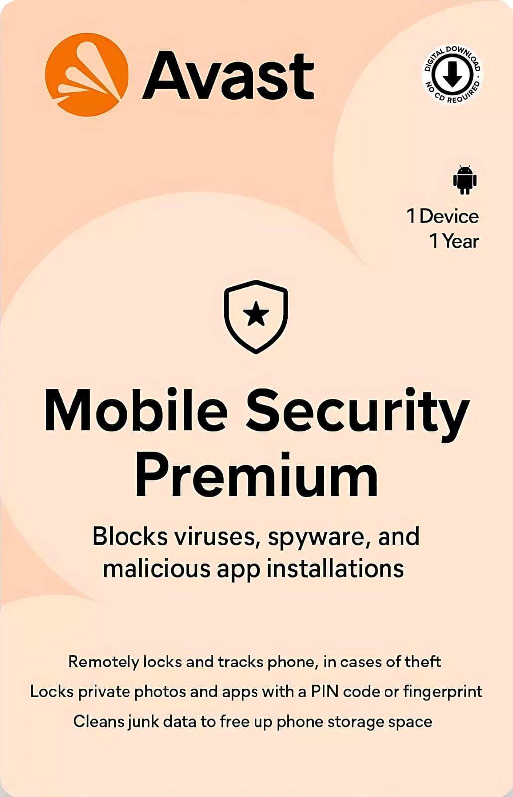 AVAST Mobile Security Premium за Android 2019-2025 1 устройство 1 година