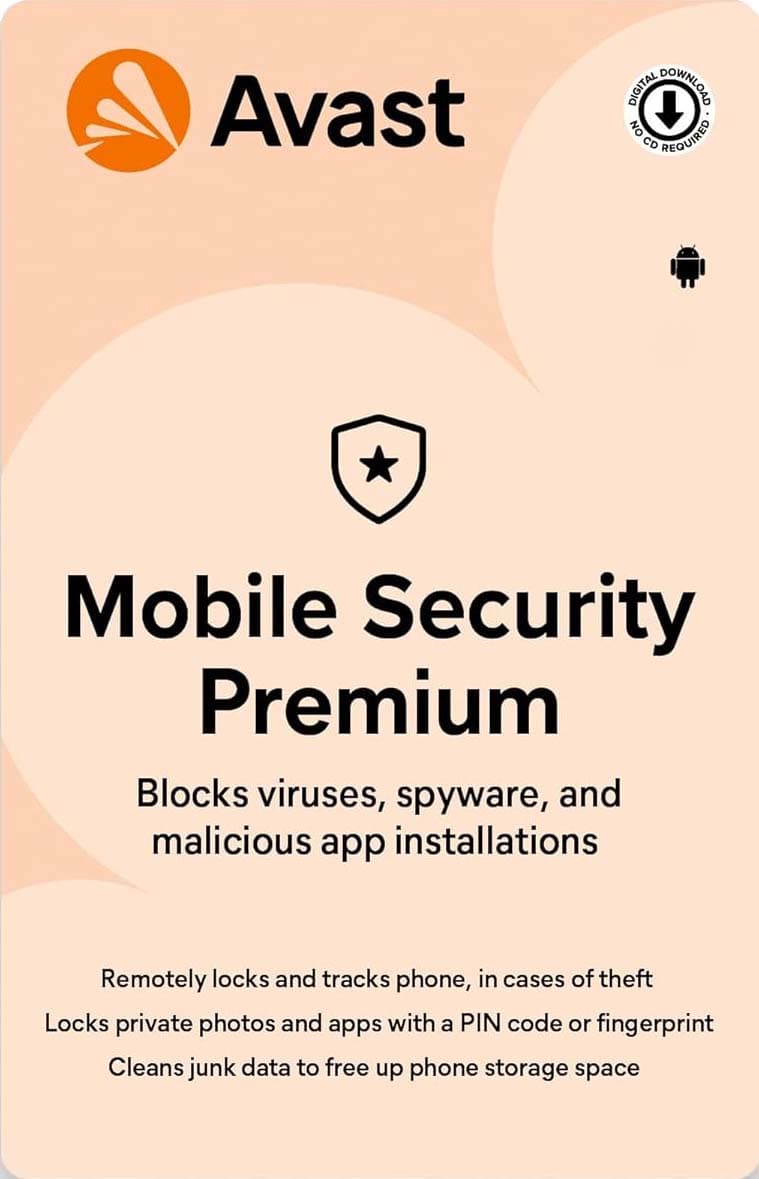 AVAST Mobile Security Premium per Android 2019-2025 1 dispositivo 2 anni