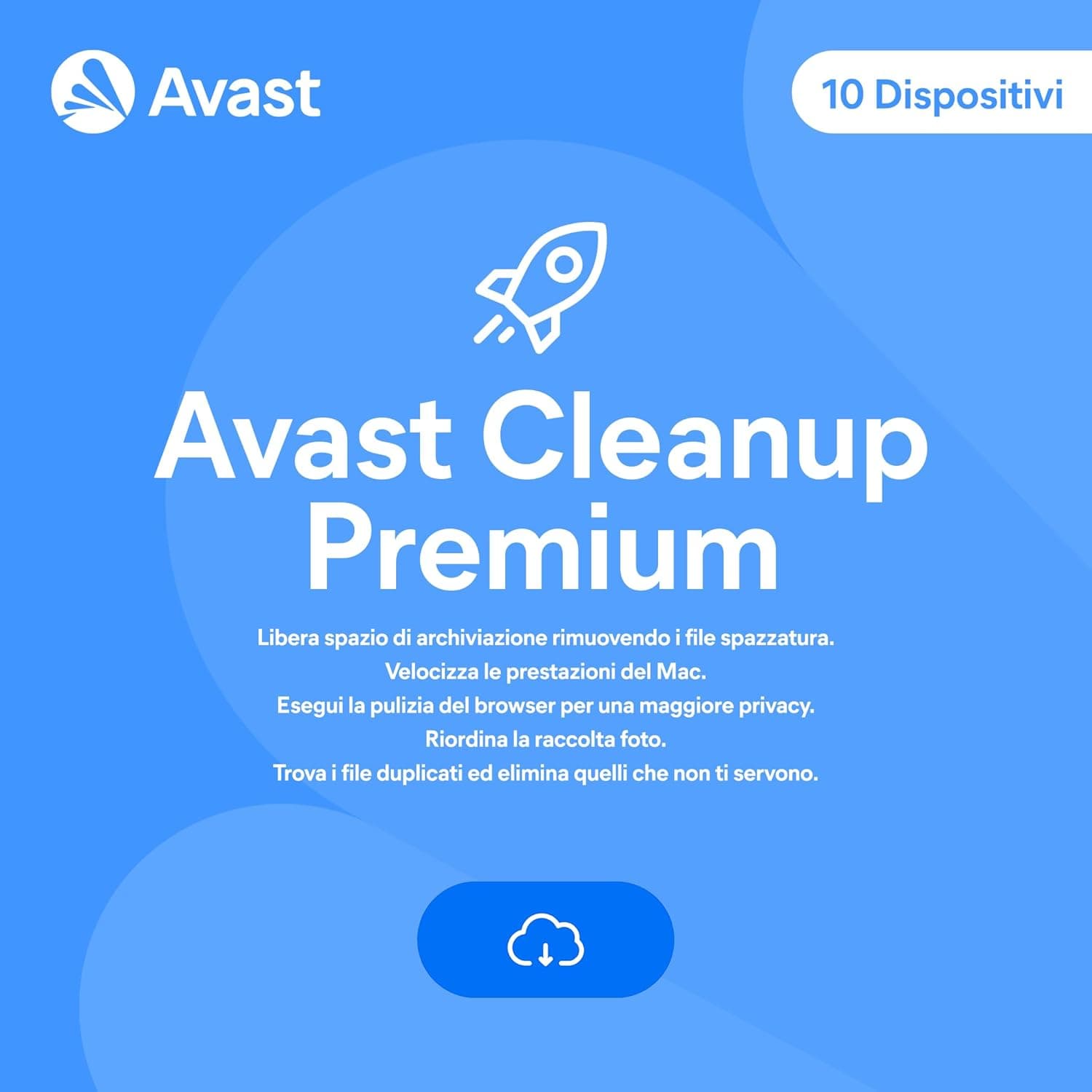 AVAST CLEANUP PREMIUM 1 ANNO - 10 PC - MAC - ANDROID - IOS
