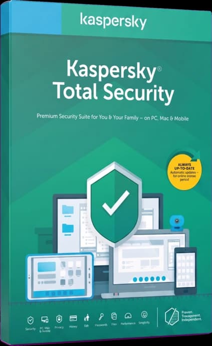 KASPERSKY TOTAL SECURITY  PC / MAC / ANDROID/ IOS -1 ANNO- 5 DISPOSITIVI