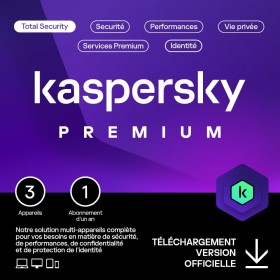 KASPERSKY PREMIUM 2024 PC / MAC / ANDROID/ IOS -1 ANNO- 3 DISPOSITIVI